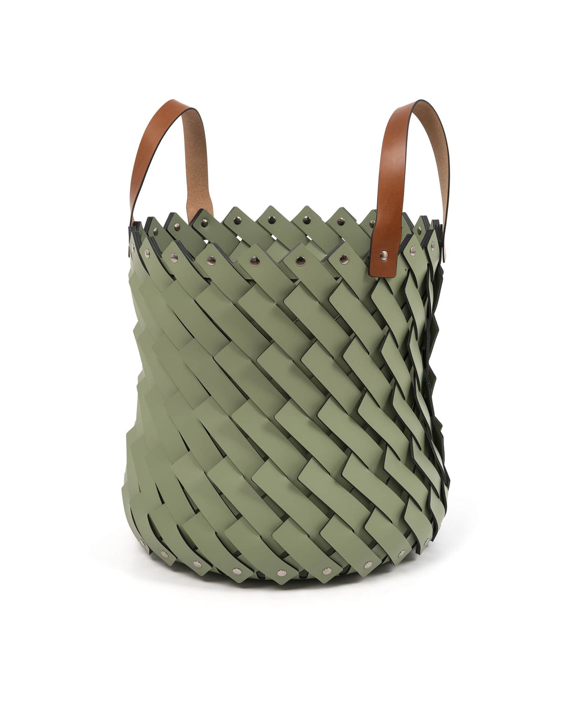 Basket - Medium Almeria with handles - Olive green