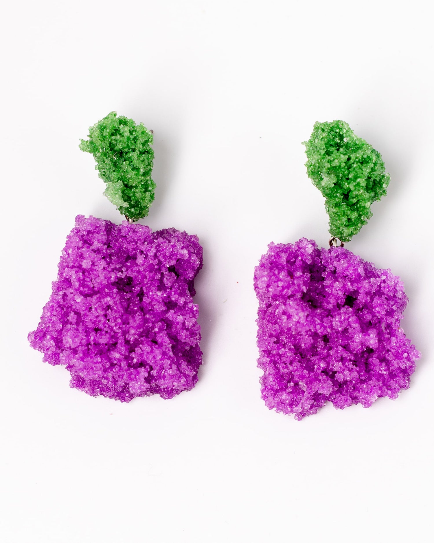 ORECCHINI SUGAR DOUBLE SPINACH & NEON PURPLE
