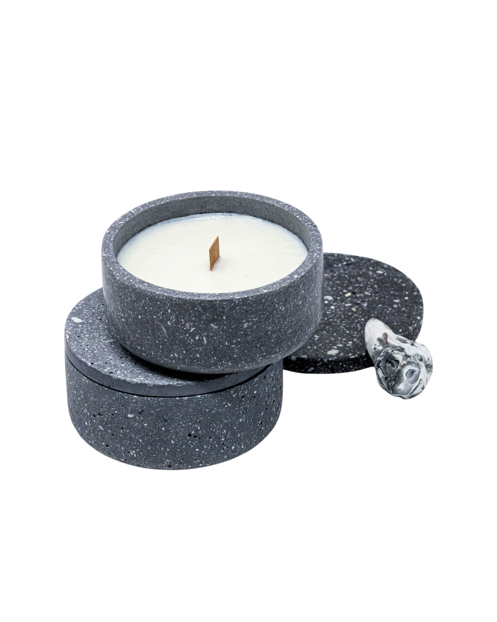 Salsedine Candle Jar with lid - nera