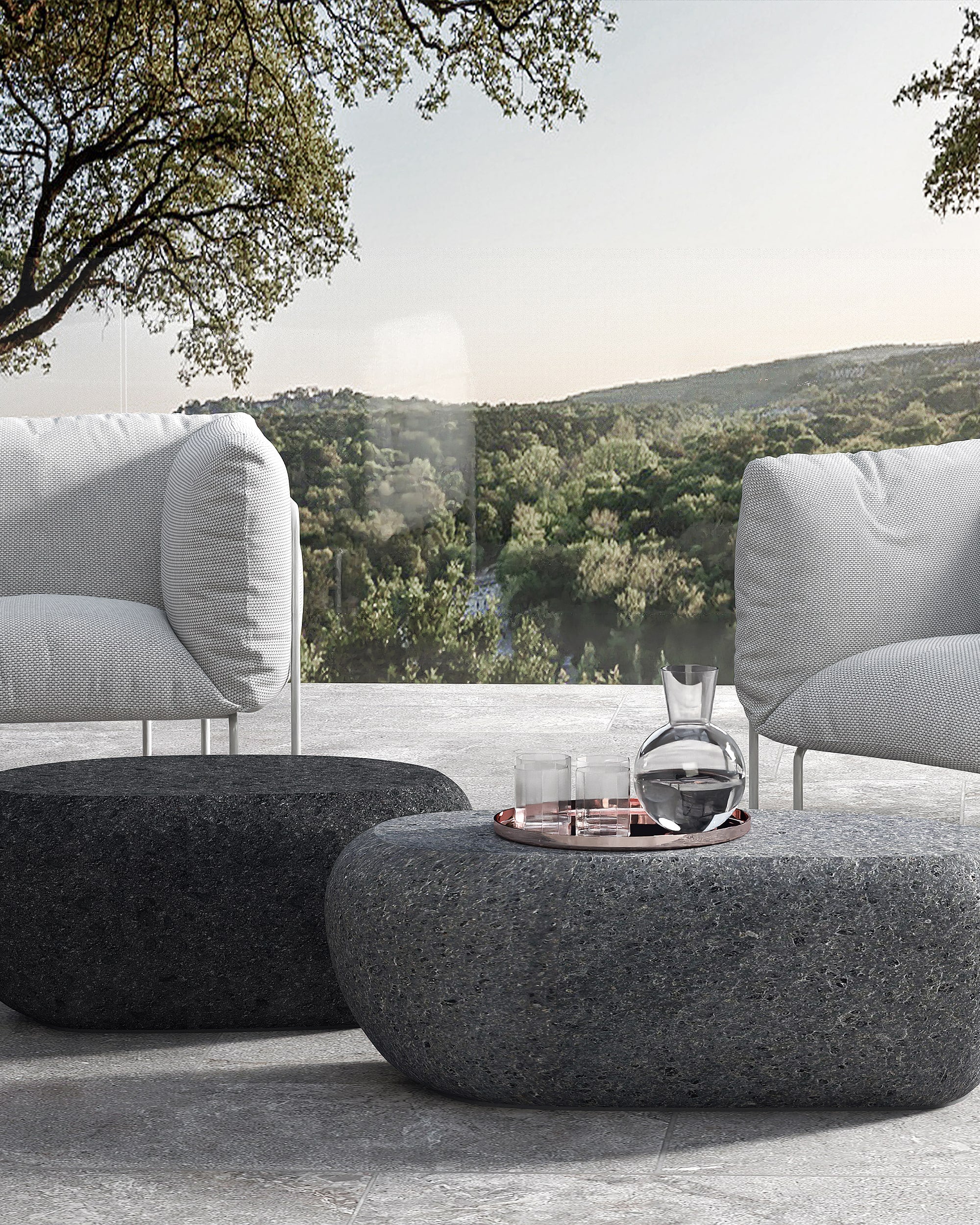 Flirtstones Material - 75 tavolino/pouf per esterni ed interni