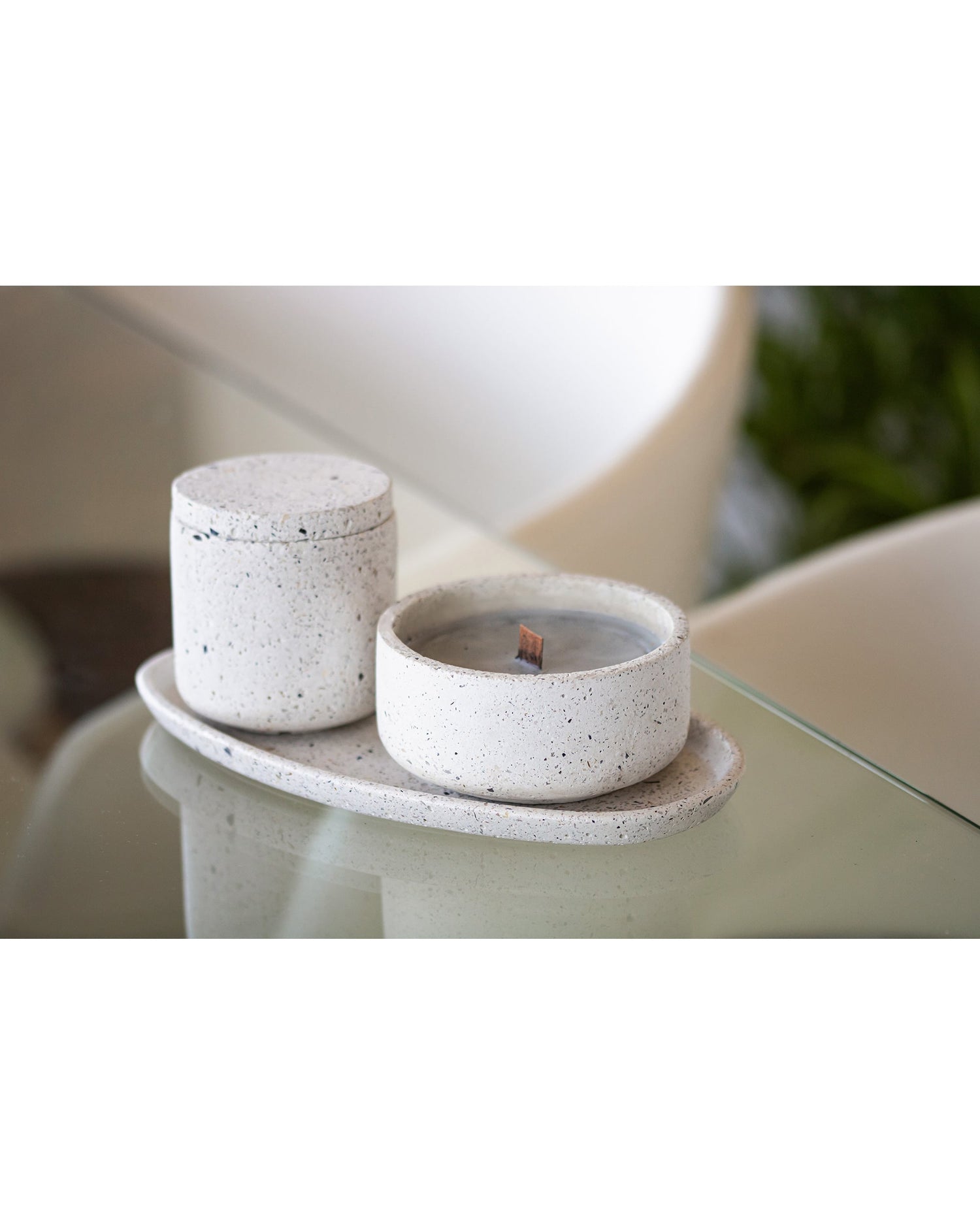 Salsedine Candle Jar with lid - bianca