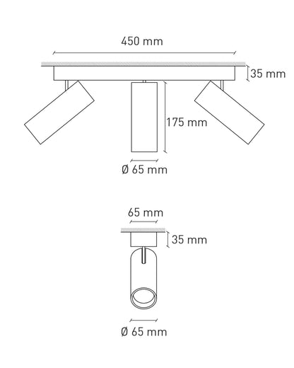 Argia Maxi faretto multiplo orientabile
