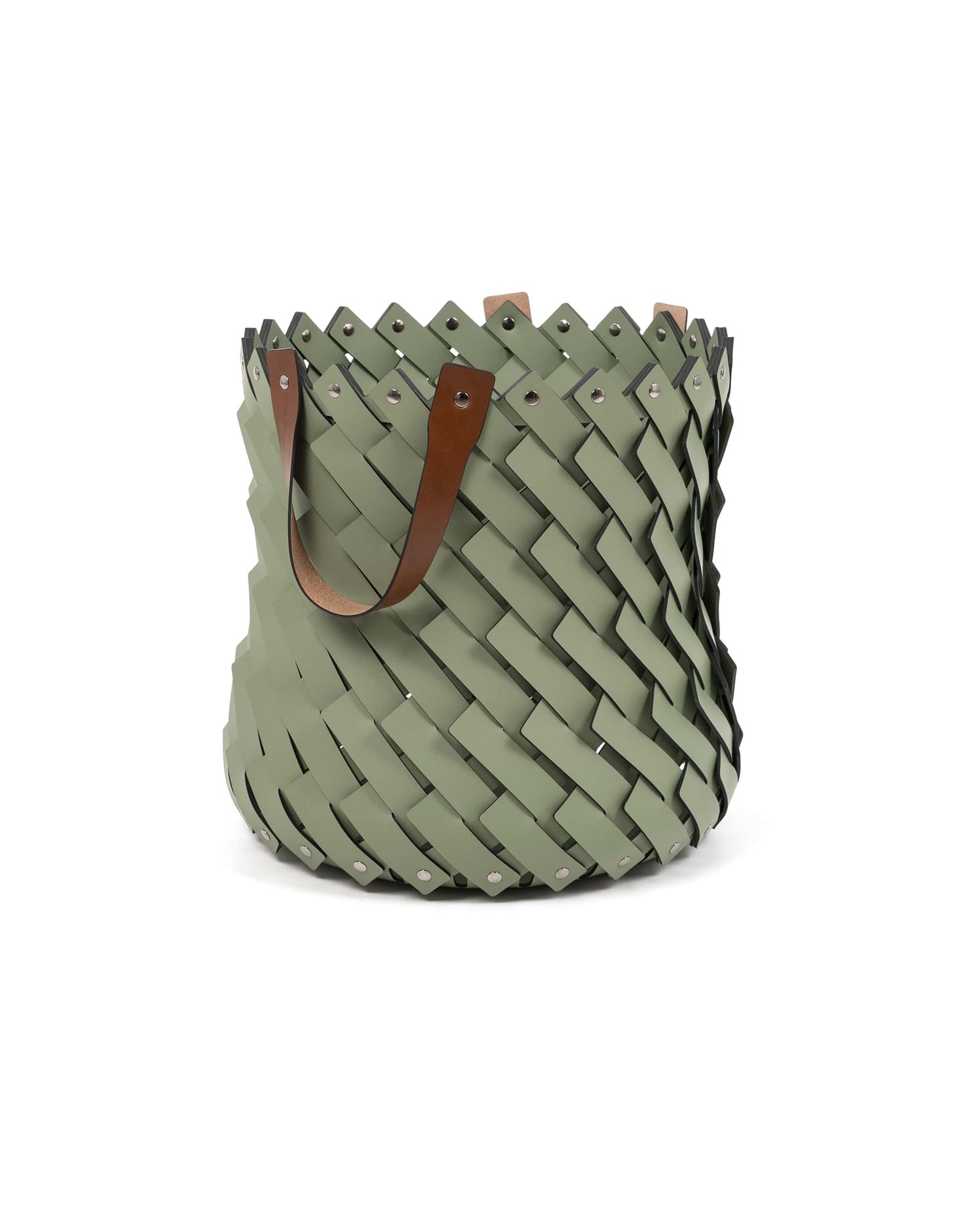 Basket - Medium Almeria with handles - Olive green