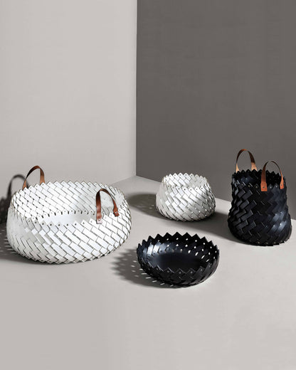 Basket - Medium Almeria with handles - Olive green