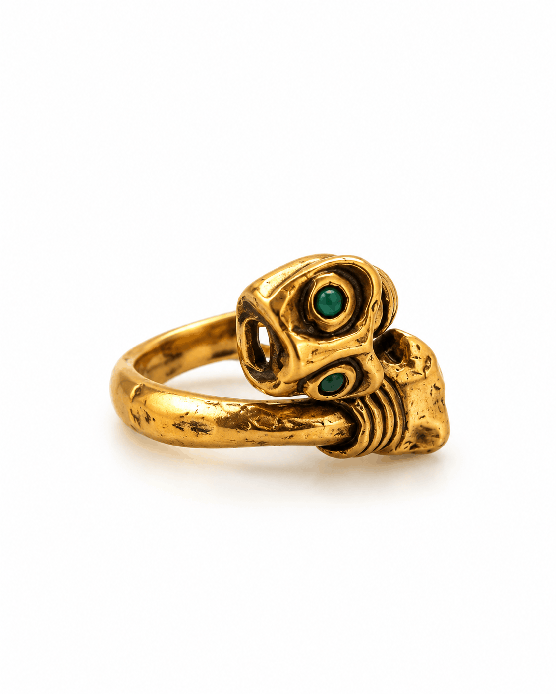 Anello facce azteche contrarie