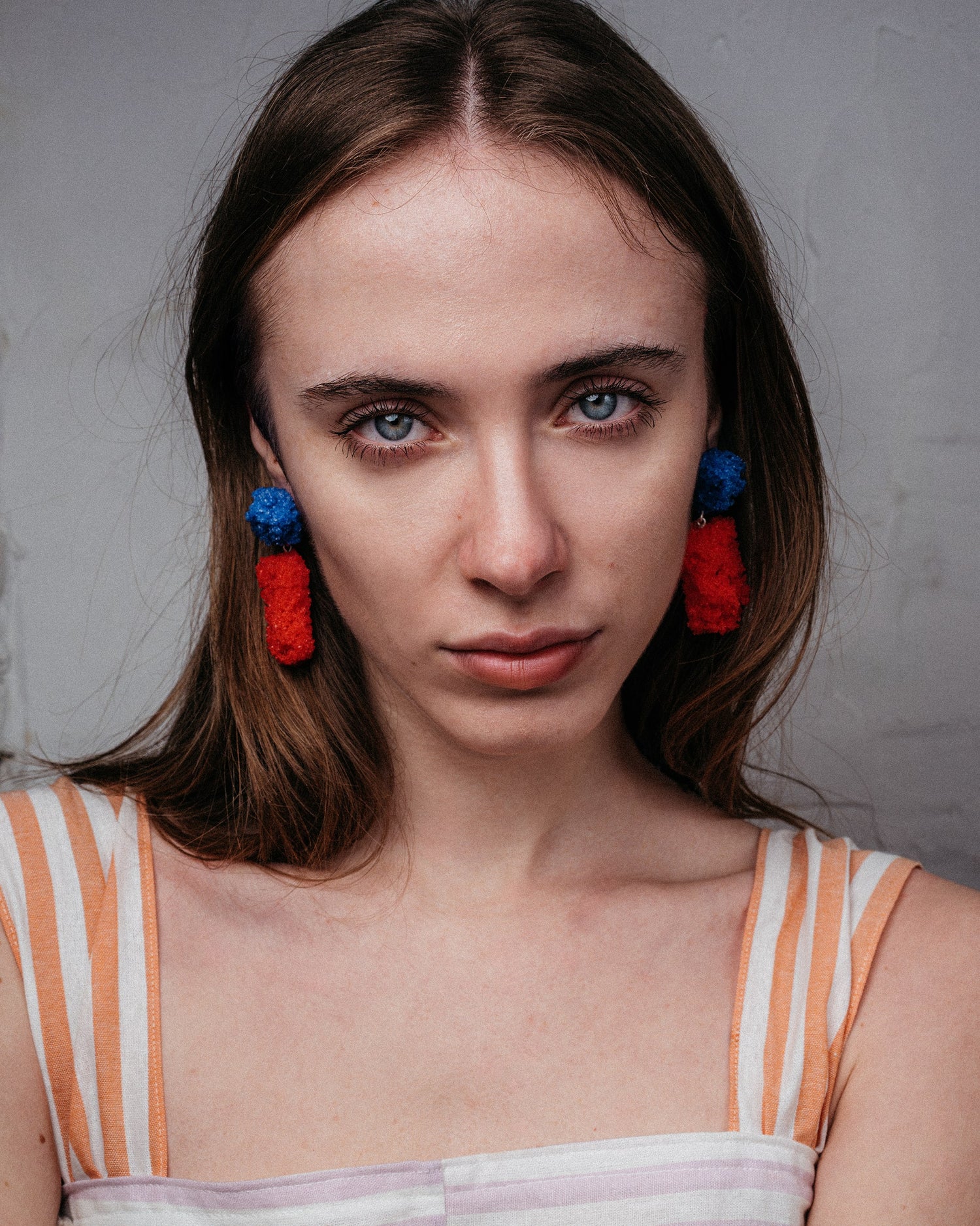 ORECCHINI SUGAR DOUBLE BLUE OXIDE &amp; RED