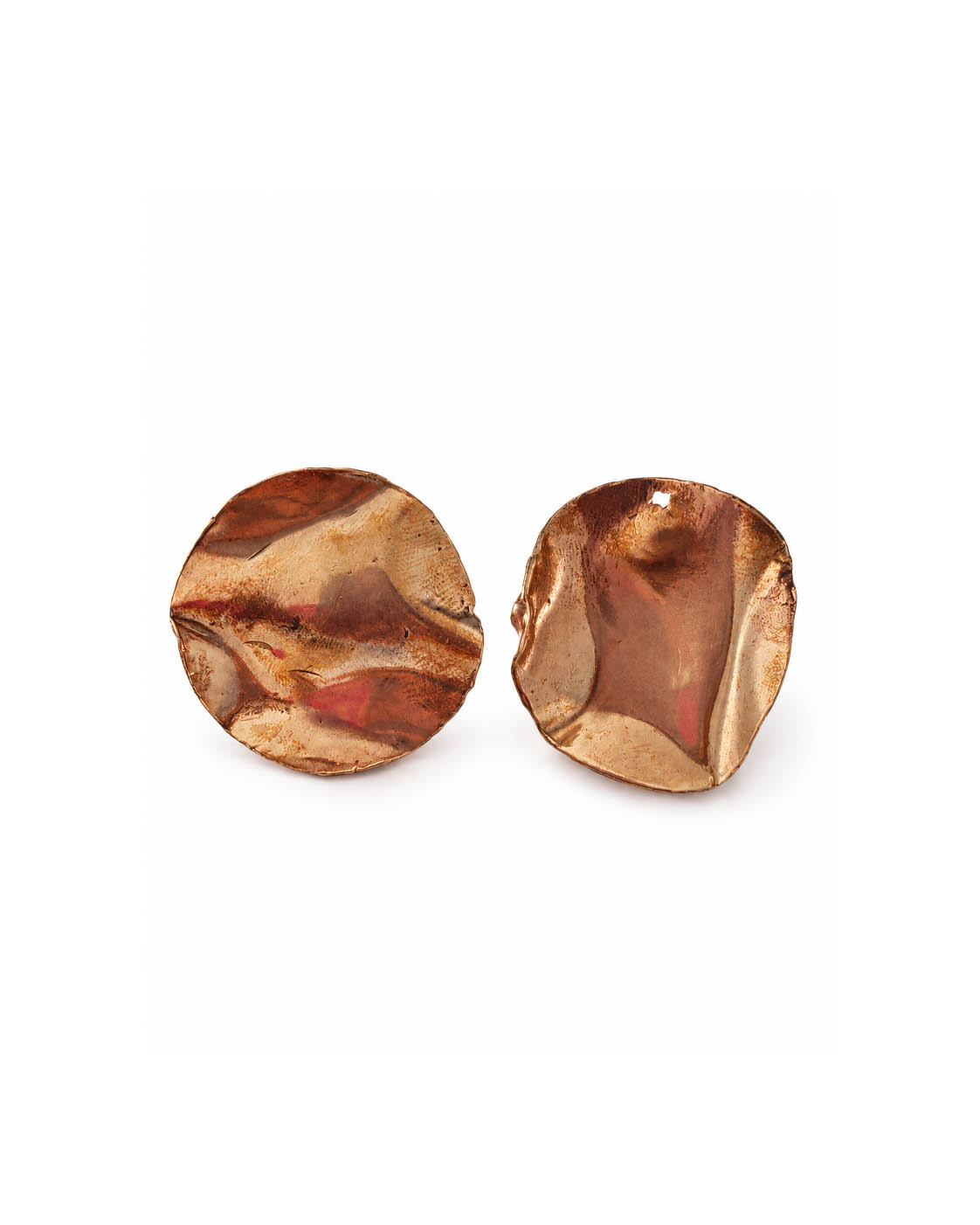 Orecchino patatina bronzo rosa grande