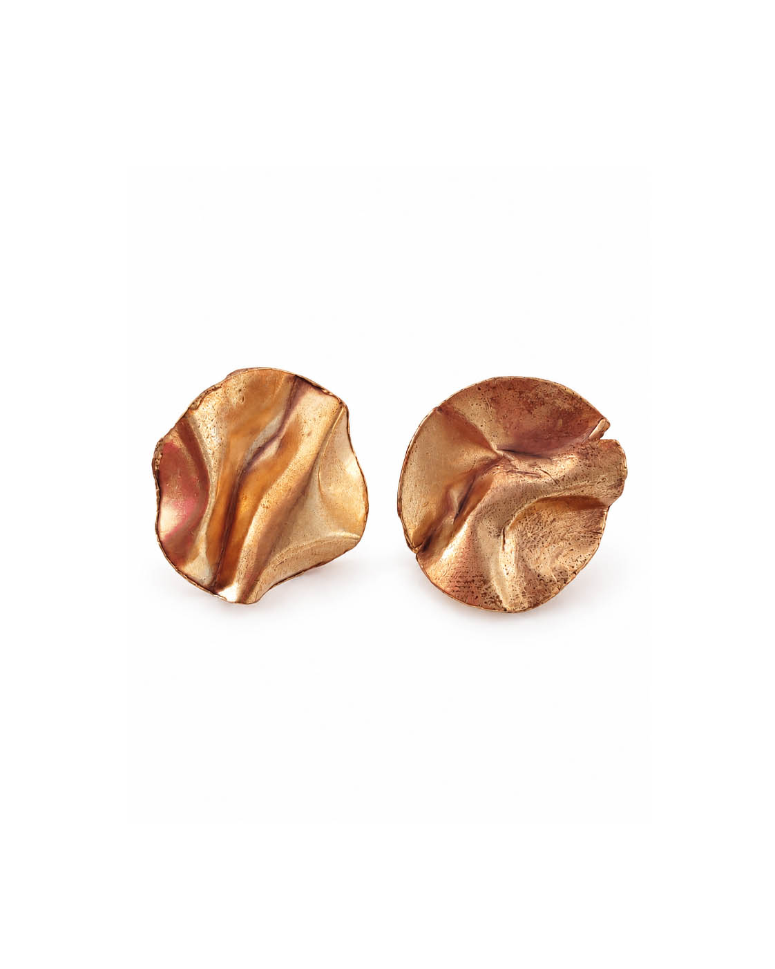 Orecchino patatina bronzo rosa piccolo