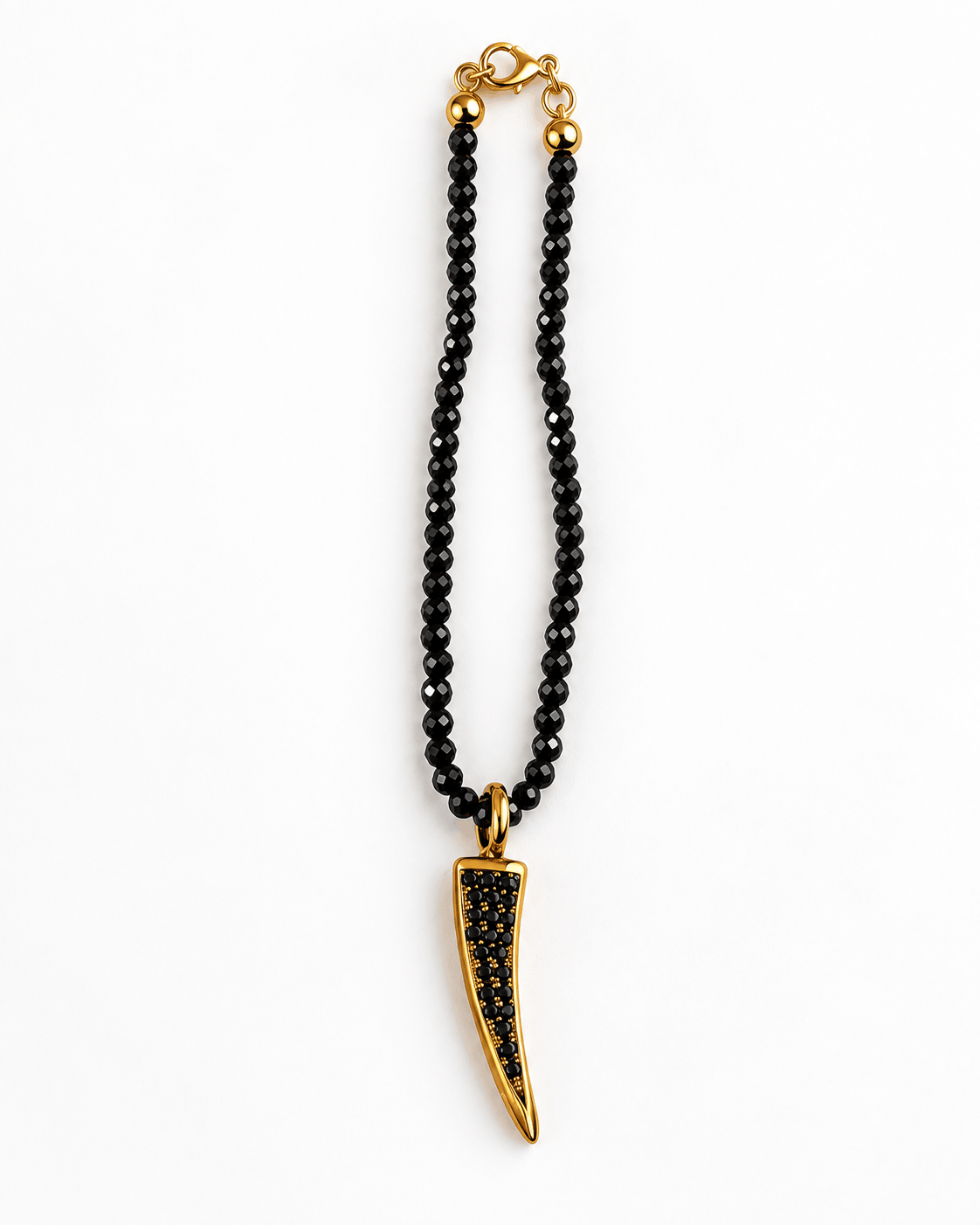 Bracciale pietre pendente corno